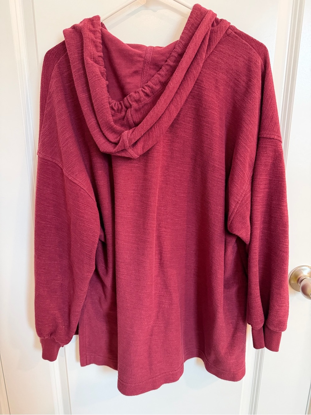 Old Navy V-Neck Hooded Pullover in Bright Lime & Maroon - Picture 3 of 8
